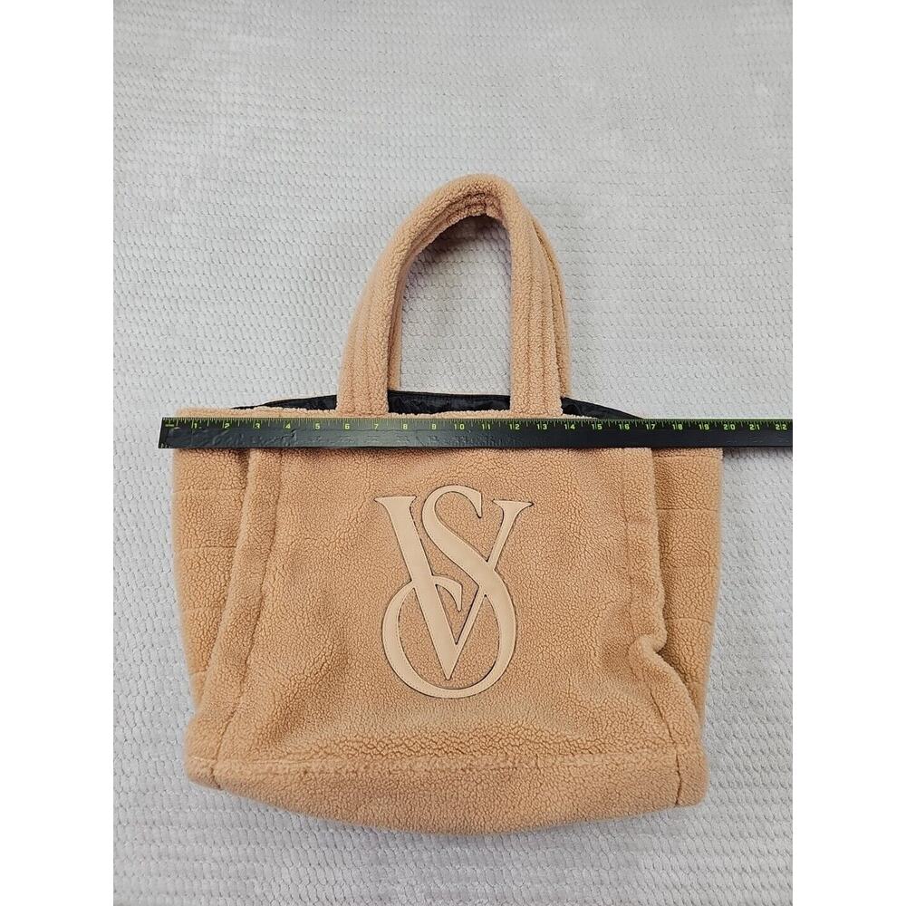 Victorias Secret Tote Bag Tan Fuzzy Shoulder Tote Purse - Picture 3 of 8